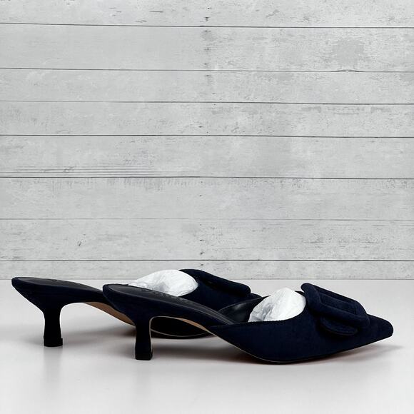 Volrina Kitten Heel Mules Dark Blue Suede Size 6 – New w/ Box - Picture 2 of 4